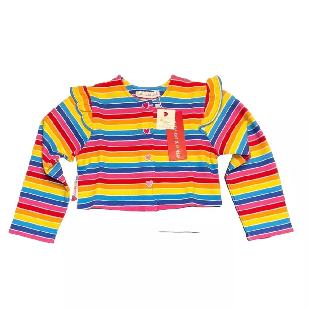 Agatha Ruiz De La Prada Girls Rainbow Button Shirt Jacket NWT Girls 5